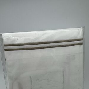 Eastern Accents Enzo Satin Stitch Euro Sham - Taupe/White - NEW NIP 27x27